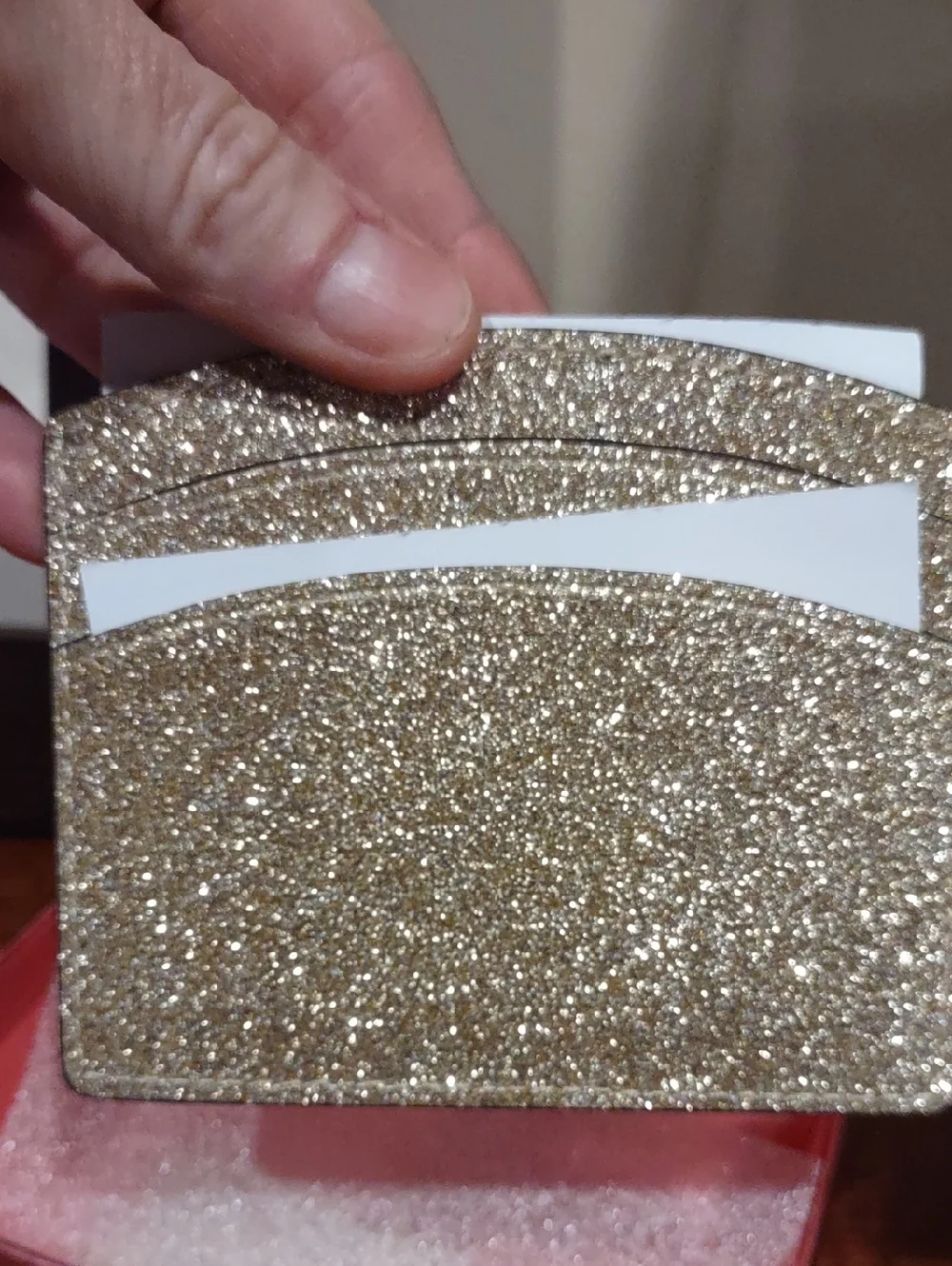 Kate Spade Gold Glitter Credit Card Holder New In box